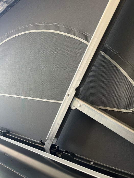 Locking mechanism for the electro-hydraulic pop-up roof of the California Ocean "Roof Lock"