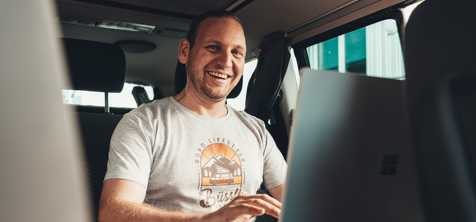 En route avec David de l'équipe Büssli 🚐