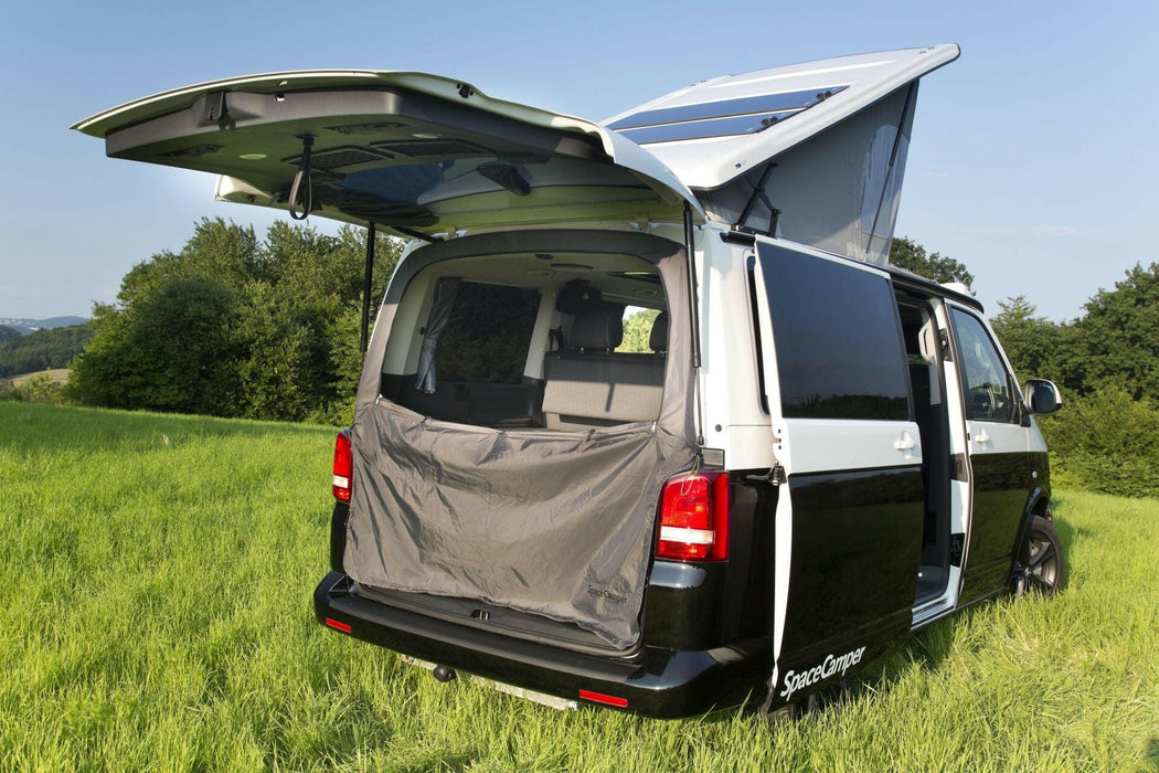 SpaceCamper mosquito net tailgate for VW T5, T6 and T6.1