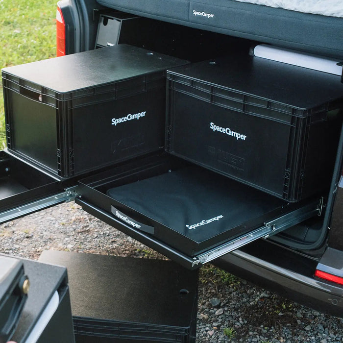 SpaceSlide Estrazione posteriore per VW T5 / T6 / T6.1 Multivan & Beach da SpaceCamper Modular